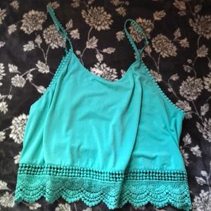 Teal crop top